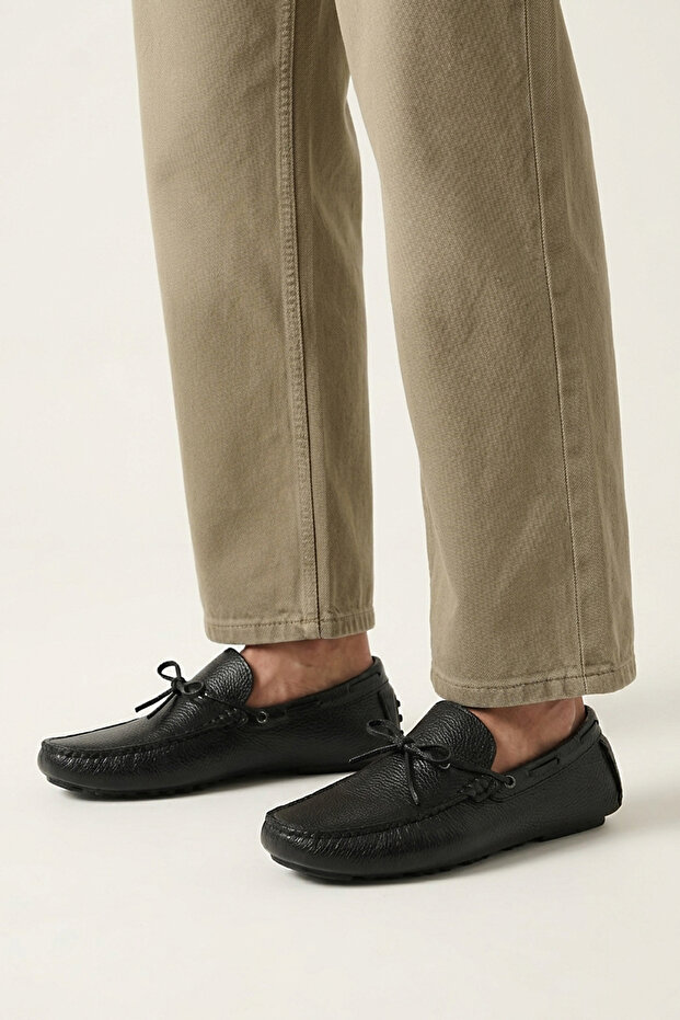 , Men's Genuine Leather Casual Shoes 1611065Ze07911 Black