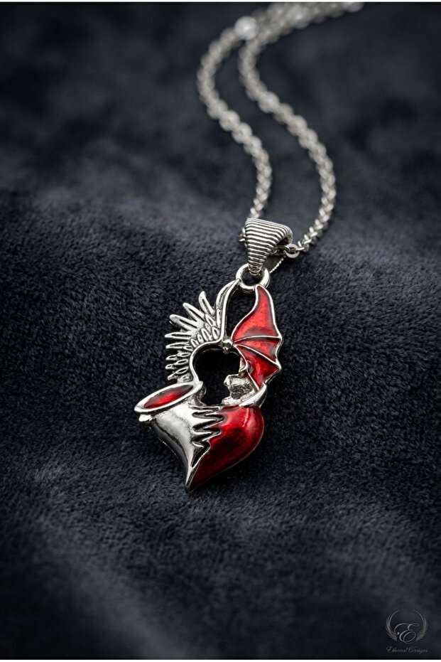 Angel and Devil Wings Handcrafted Stainless Steel Chain Women's Necklace