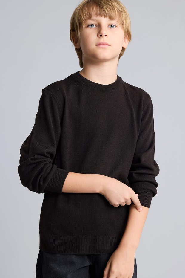 Regular Fit Crew Neck Basic Sweater for Boys A4992A825Wn