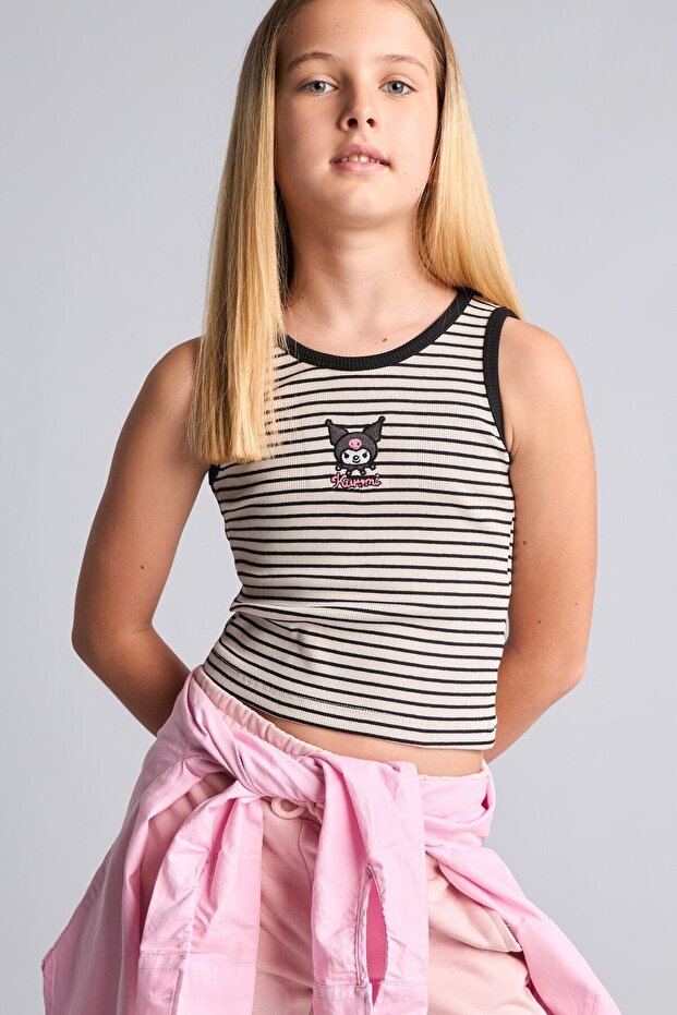 Striped Printed Athlete Girl's T-Shirt I5689A826Hs
