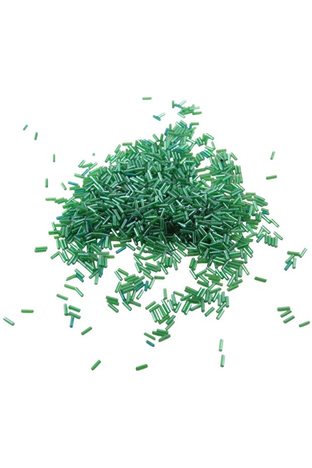 6X2 mm Turbe Green Tube Beads 100 Gr