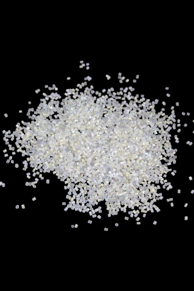Cut Beads Transparent Ecru Janjan 2X1.5 mm (100 Gr 4000 Pieces)