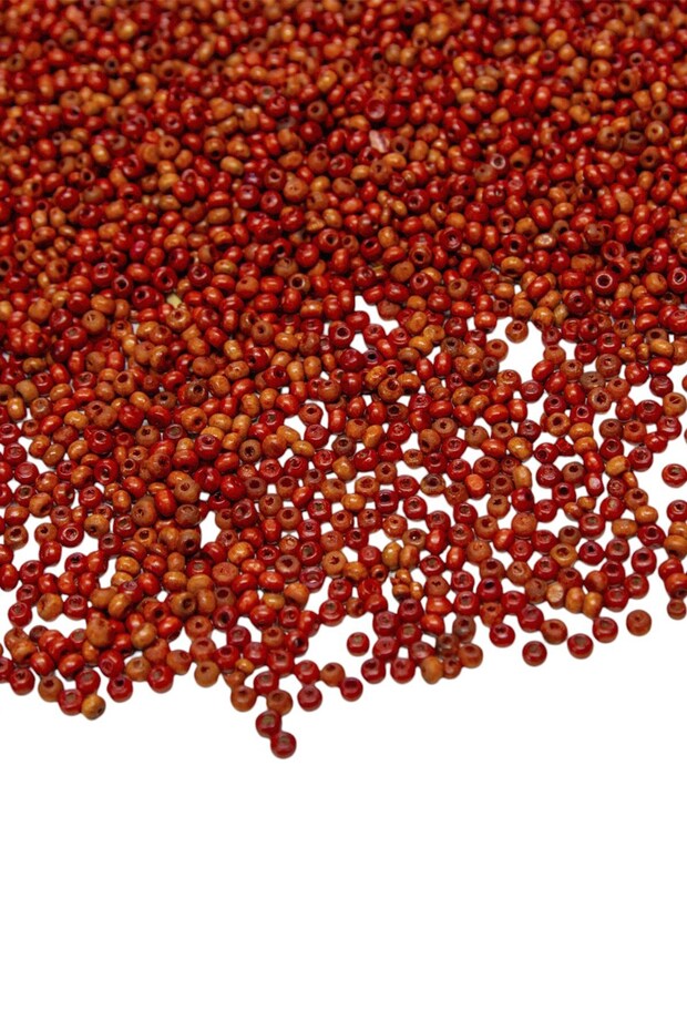 3 mm Brick Color Wood Beads 50 Gr