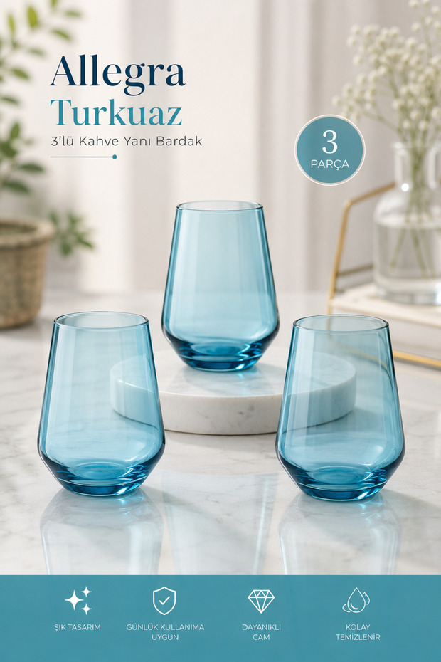 Pb.41536 Allegra Turquoise 3-Piece Coffee Side Cup