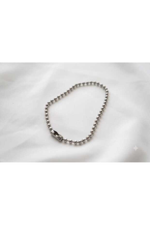 Ball Chain Silver Color Unisex Model (Women/Men) Steel Bracelet/ 20cm