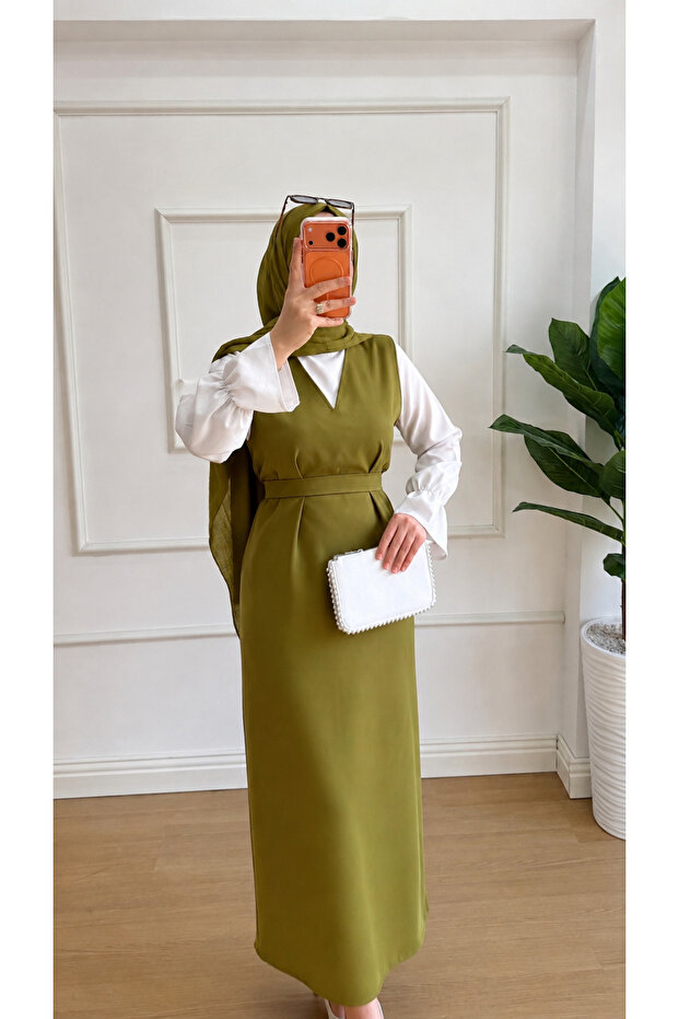 Oil Green Crepe Hijab Plain Jile