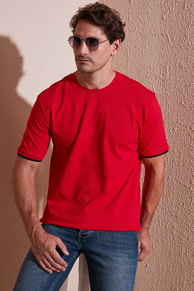Stretch Cotton Regular Fit Crew Neck t Shirt Men's t Shirt 5902981