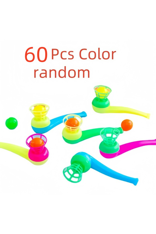 60Pcs 5-30PCS Suspended Blow Pipe Blow Ball Rod Game Children Balance Training Floating Blowing Ball