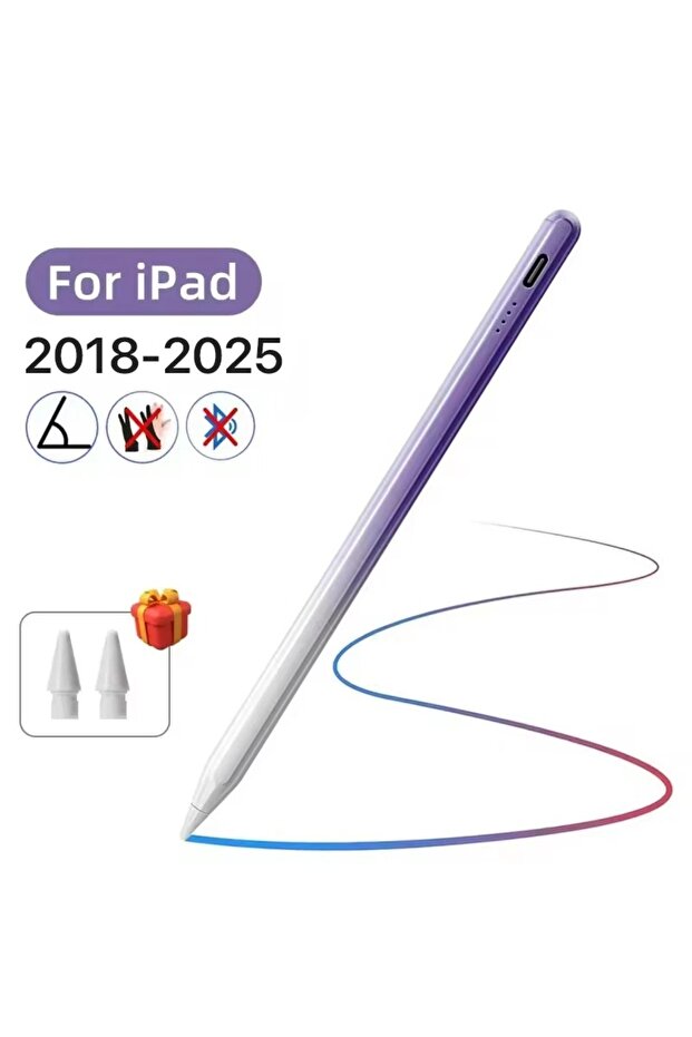 Gradient Purple New Stylus Pen For Pencil Palm Rejection For iPad 8/9/10/11th Gen A16 2025 Pro 11 1