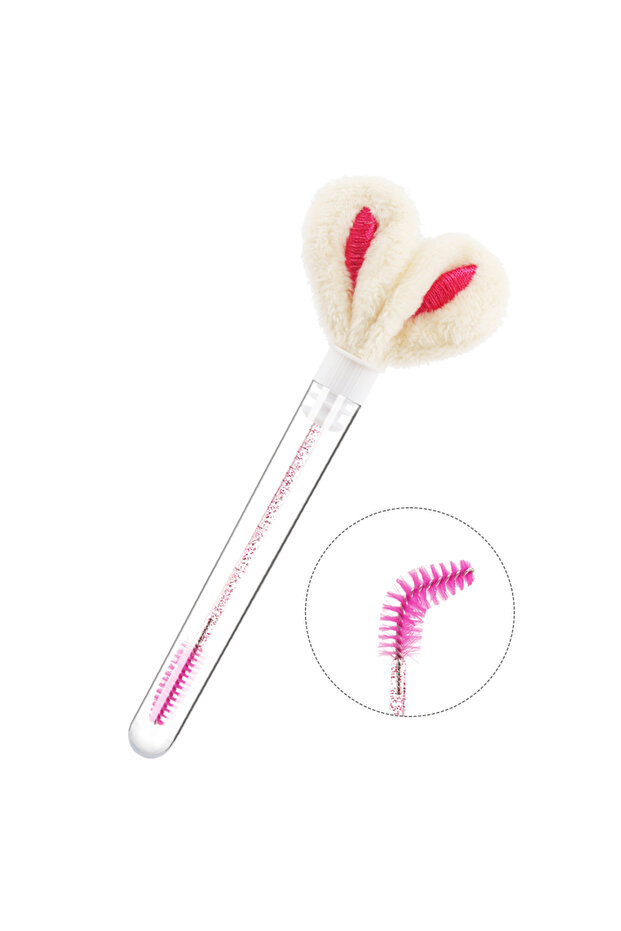 rose red 10pcs Tube Eyelash Brush Lash Extension Makeup Brushes Eyebrow Comb Rabbit Ears Designer Fa