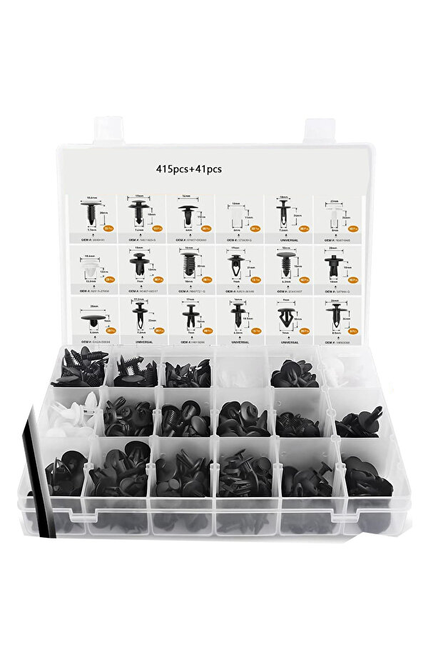 415PCs 415/620 Auto Fastener Clip Kit Fender Rivet Clips 30 Tool Car Body Push Retainer Pin Rivet Bu