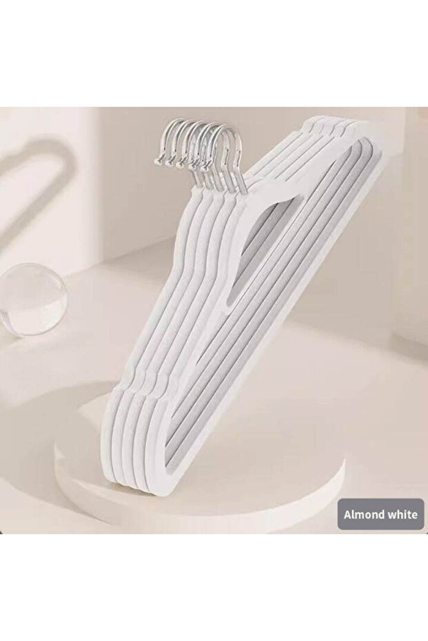 off-white 10Pcs 10Pcs Flocked Hanger Home Non-slip Velvet Hangers Elegant Coat Clothes Hanger Strong