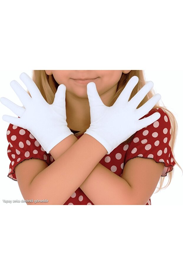 Children's White & Band & Pantomime & Performance & Ceremony Gloves