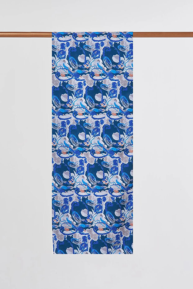 Batik Patterned Shawl Indigo
