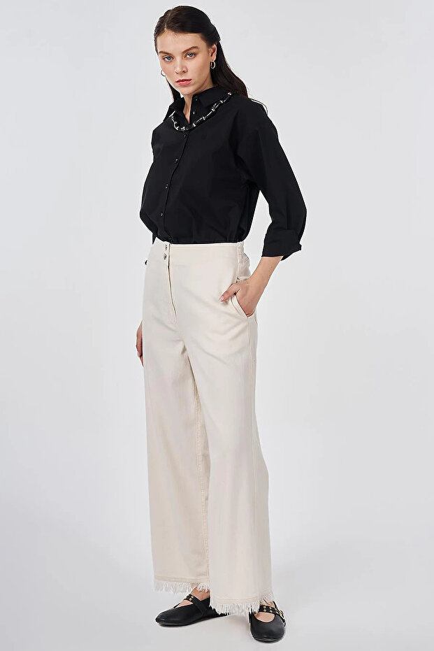 Tifsitmeli Canvas Trousers Cream