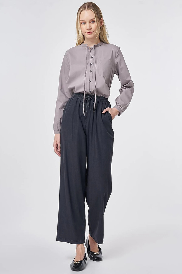 Elastic Comfortable Cut Pants Anthracite