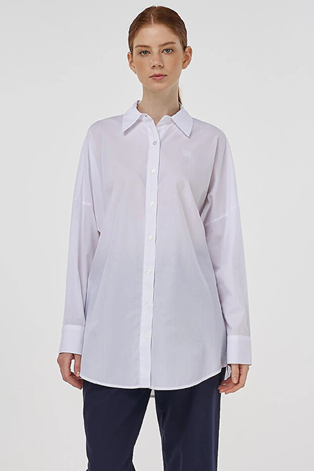Relaxed Cut Cotton Tunic Optical White