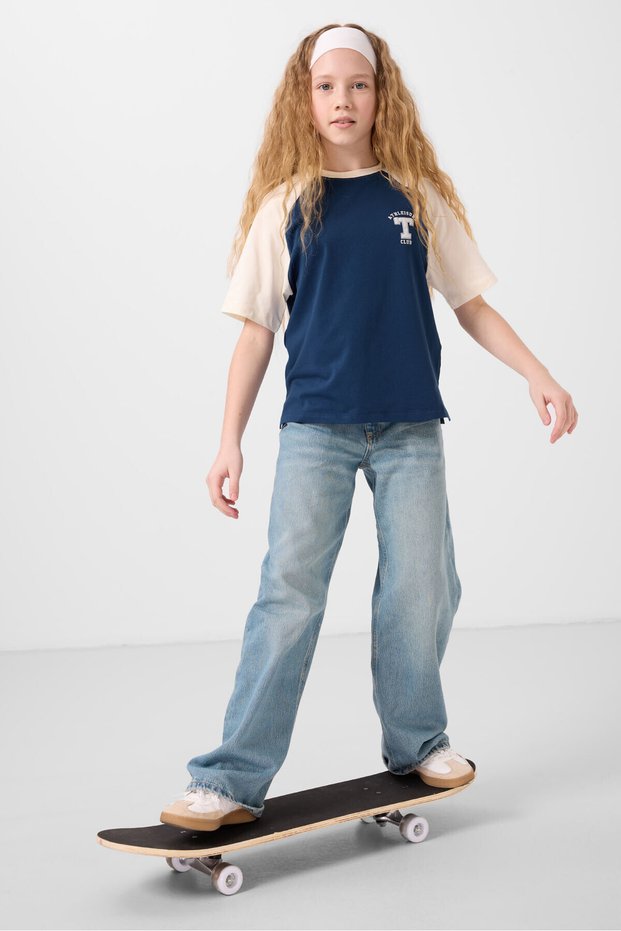 Parlament O-Neck Cotton Printed Comfortable Form Fit Girls' T-Shirt - 75179
