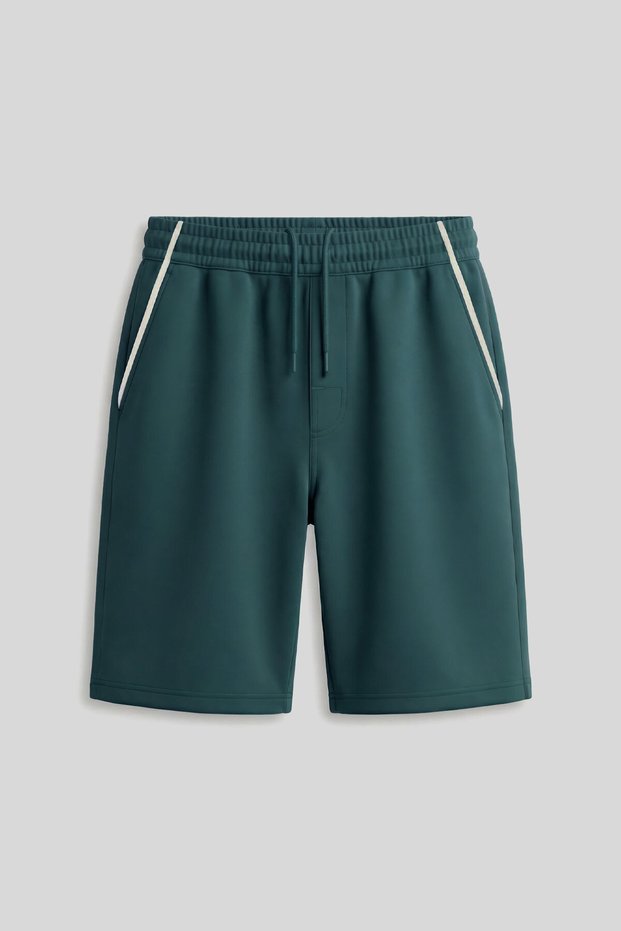Forest Green Standard Fit Basic Boys' Shorts - 11284