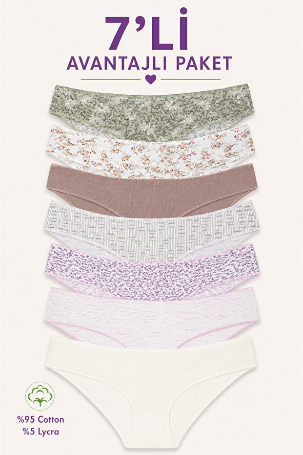 Women's Basic Cotton Bikini Panties 7 Pack 4105