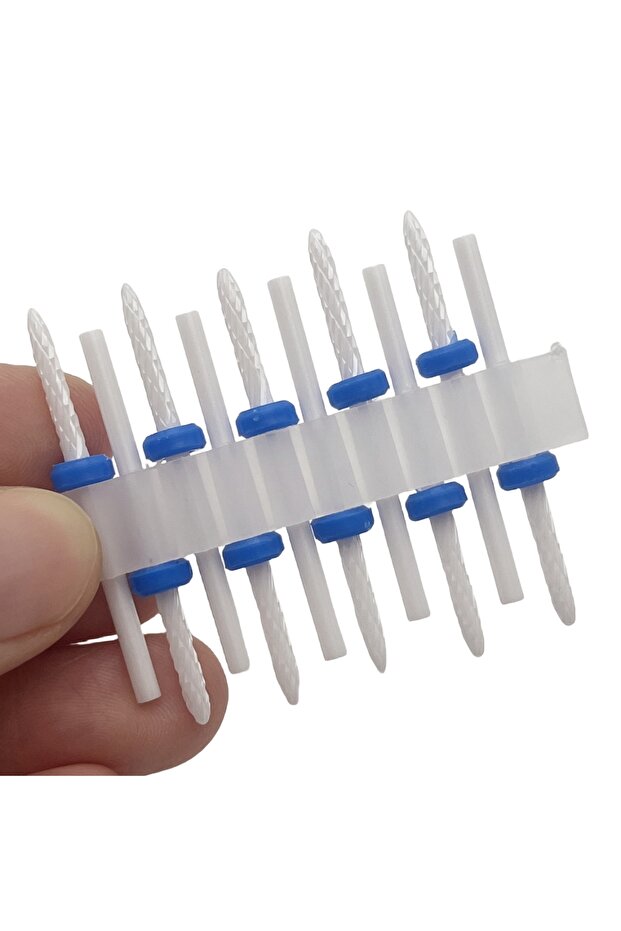 TC10P-23 10Pcs/set Ceramic Nail Drill Bit Set Rotate Burr Milling Nail Cutter Bits Electric Drill Ma