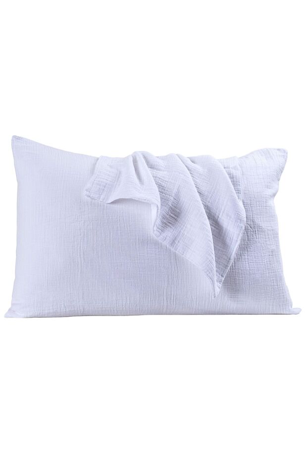 Luxury Muslin Pillowcase 2 Pieces - 100% Cotton, 2-Layer, High Quality Muslin Pillowcase Set