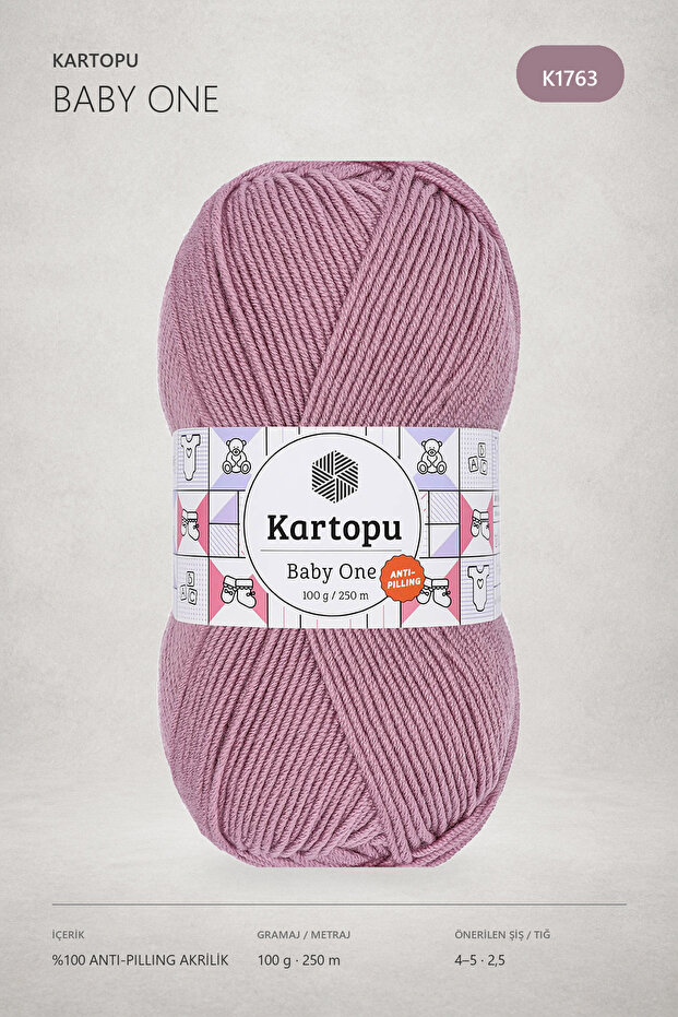 Baby One Anti-Pilling Baby Wool Dried Rose K1763