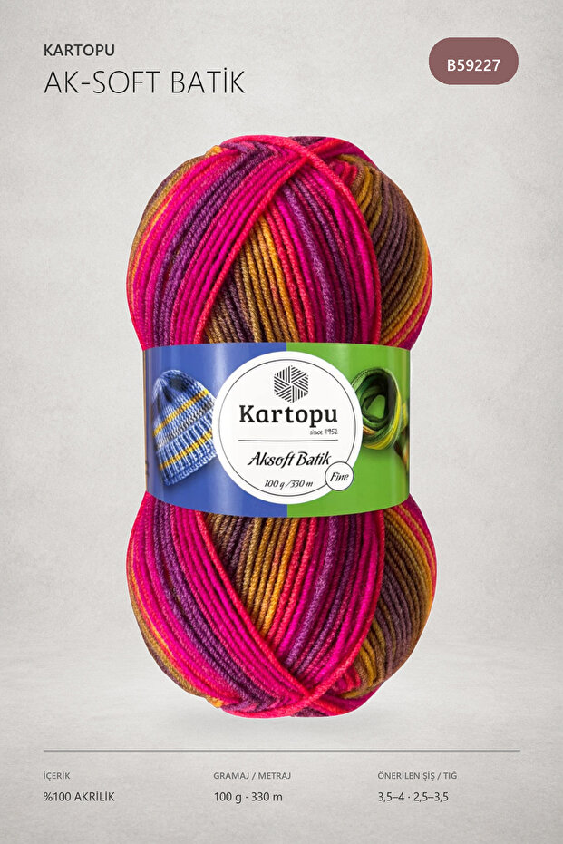 Aksoft Batik Ebruli El Örgü İpi 59227