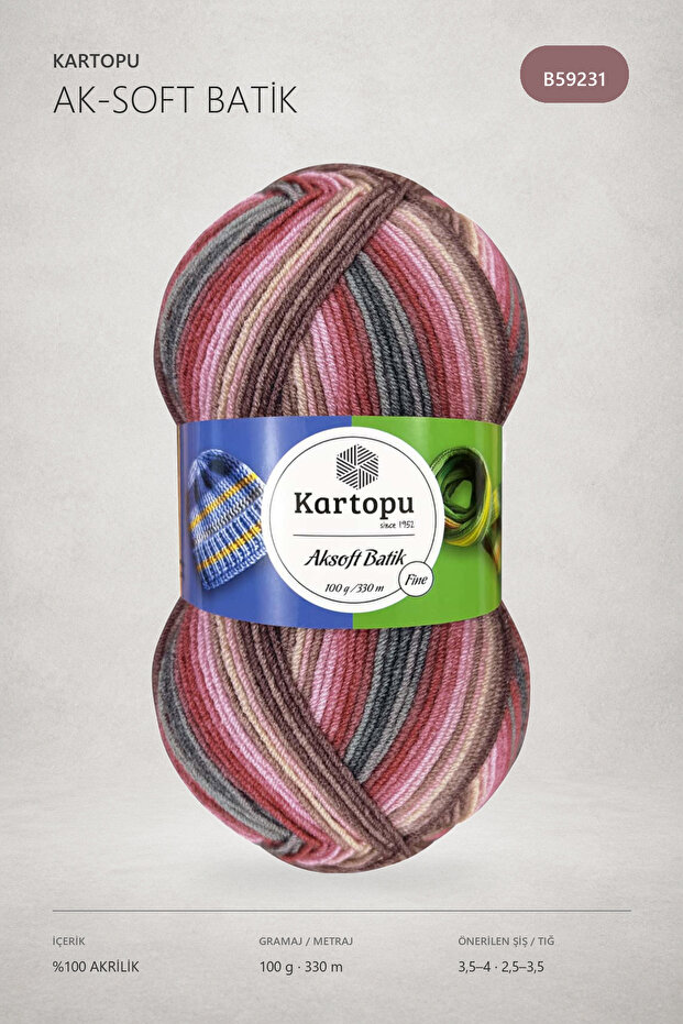 Aksoft Batik Ebruli El Örgü İpi 59231