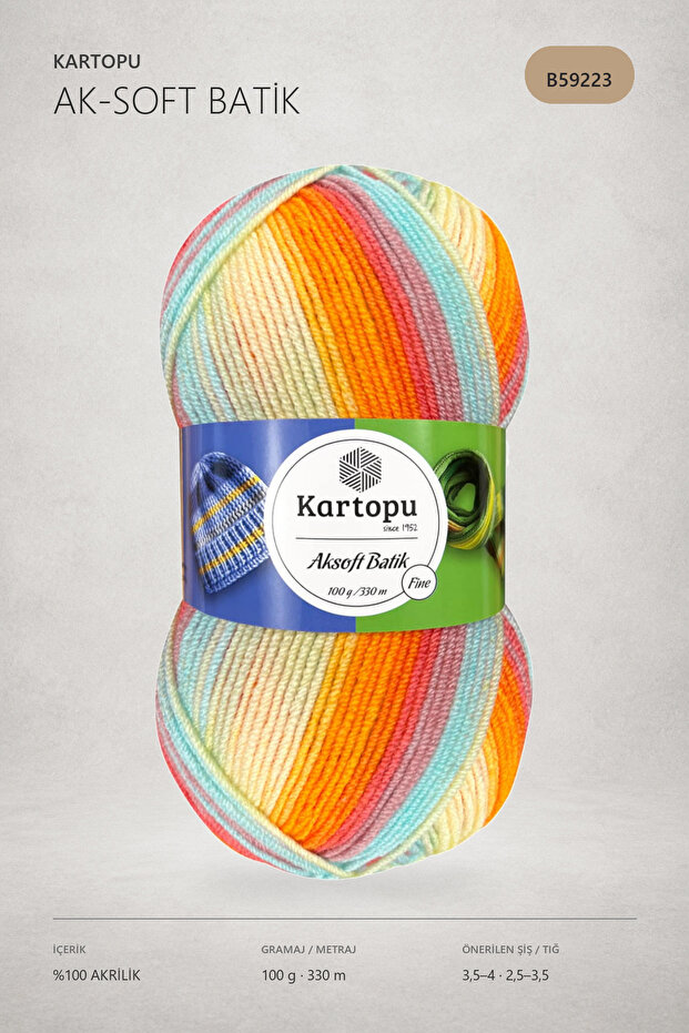 Aksoft Batik Ebruli El Örgü İpi 59223