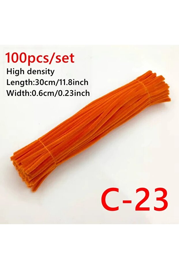 C-023 100pcs Colorful Chenille Stems Pipe Cleaners Kids Educational Toys Handmade Plush Tinsel Twist