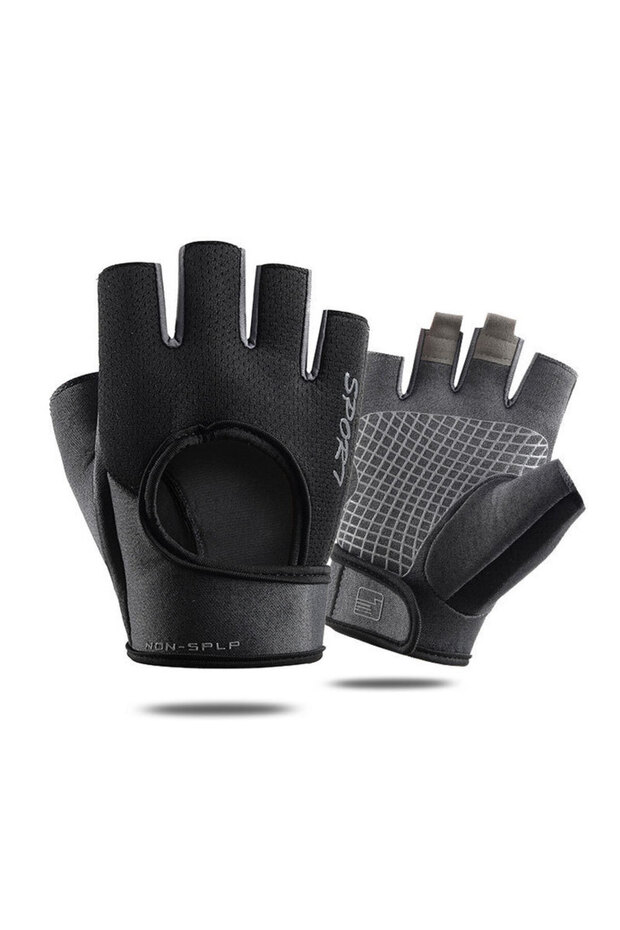M black Cycling Sport Half Finger Gloves Breathable Anti Slip MTB Bike Gloves Sweat Absorbing Elasti
