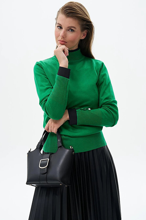 Basic Knitwear Blouse Green