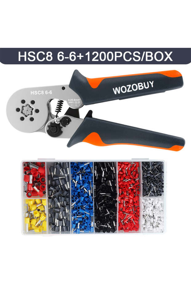 مجموعة أدوات تجعيد أطراف الأسلاك HSC8 6-6 (1200 قطعة) - كماشة كهربائية صغيرة HSC8 6-4/6-6 (0.25-10)
