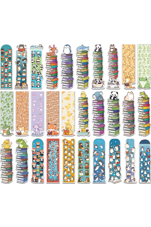 30pcs 30pcs Cartoon Cute Animals Panda Duck Bookmarks Reading Pages Books Labeled School Stationary