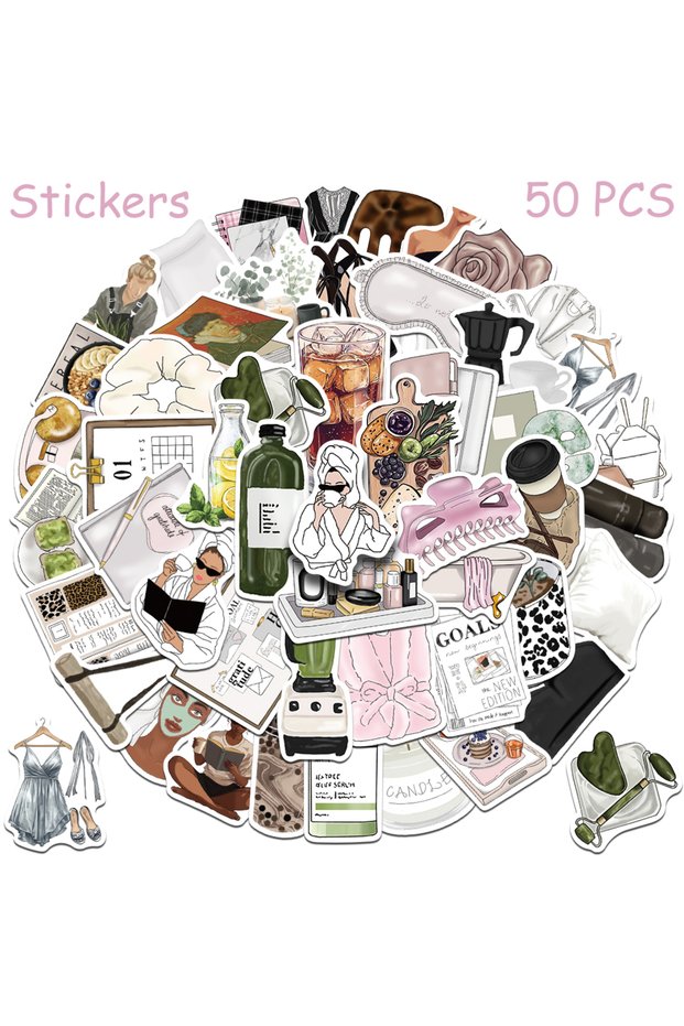 50pcs 50pcs Clean Girl Stickers Decals For Laptop Scrapbook Luggage Guitar Helmet DIY Graffiti Aesth