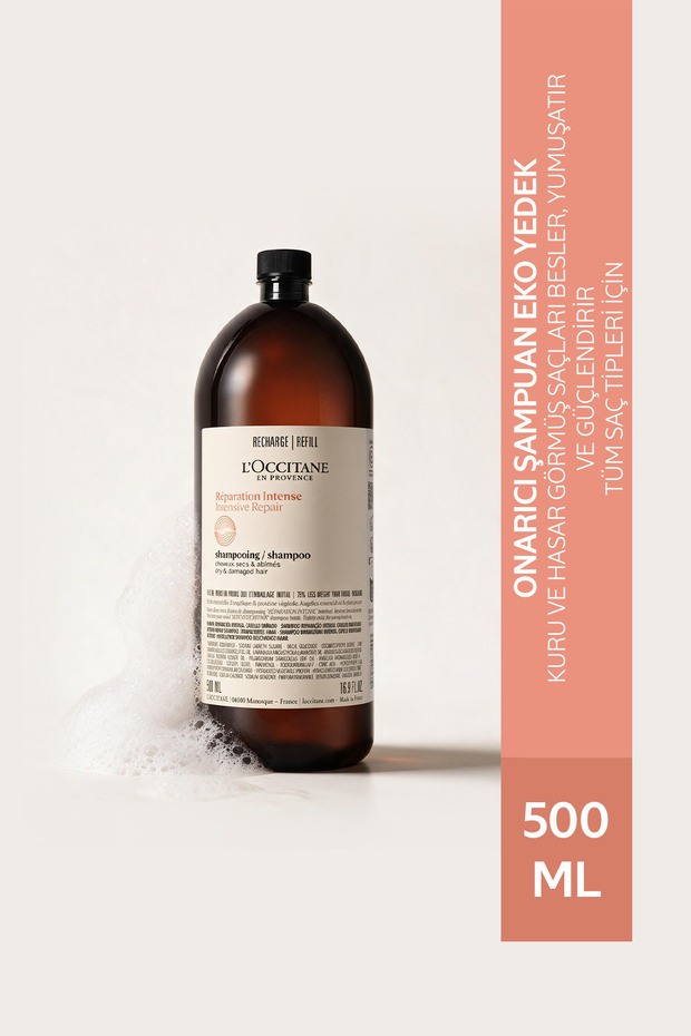 Repairing Shampoo Eco-Replacement Refill, for Dry and Damaged Hair, with 5 Essential Oils, 500 ml