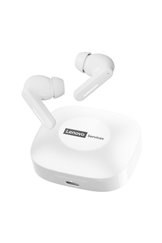 Lenovo White Lenovo LE209 Wireless Bluetooth Earphone AI Mic Noise Reduction Waterproof Busin