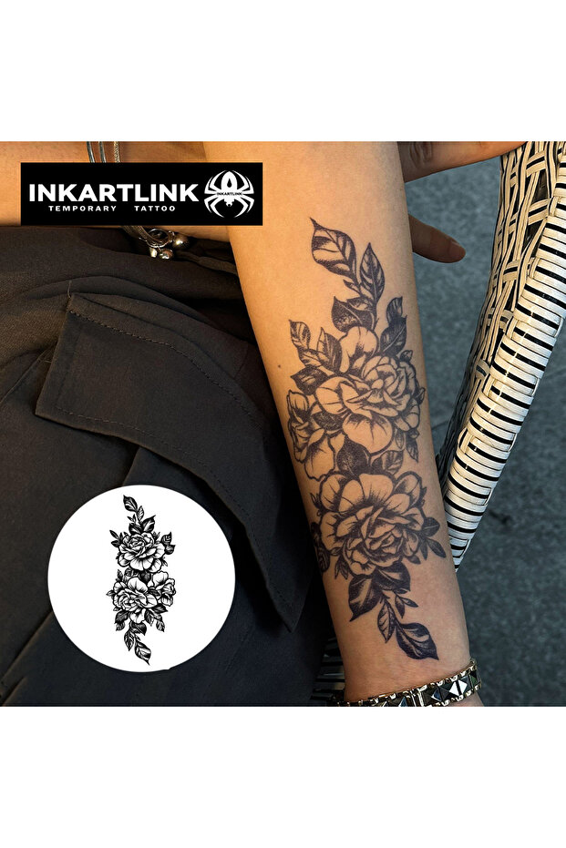 123-0818L Flowers Temporary Tattoo,Lasts To 15 Days New Technology Magic Waterproof Semi Permanent S