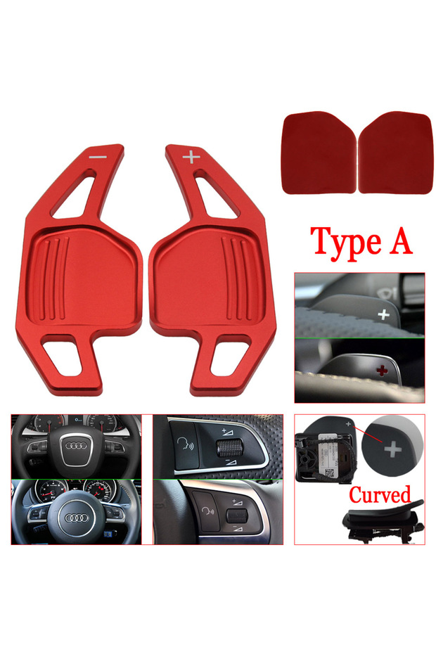 Red For Audi TT MK2 8J A5 S5 A4 B8 A3 S3 8P Q5 8R Q7 A6 C6 R8 Sline 2005-2011 Car Steering Wheel DSG