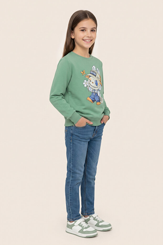 Girl's Blouse Labubu Printed Lycra Combed Cotton 100% Cotton