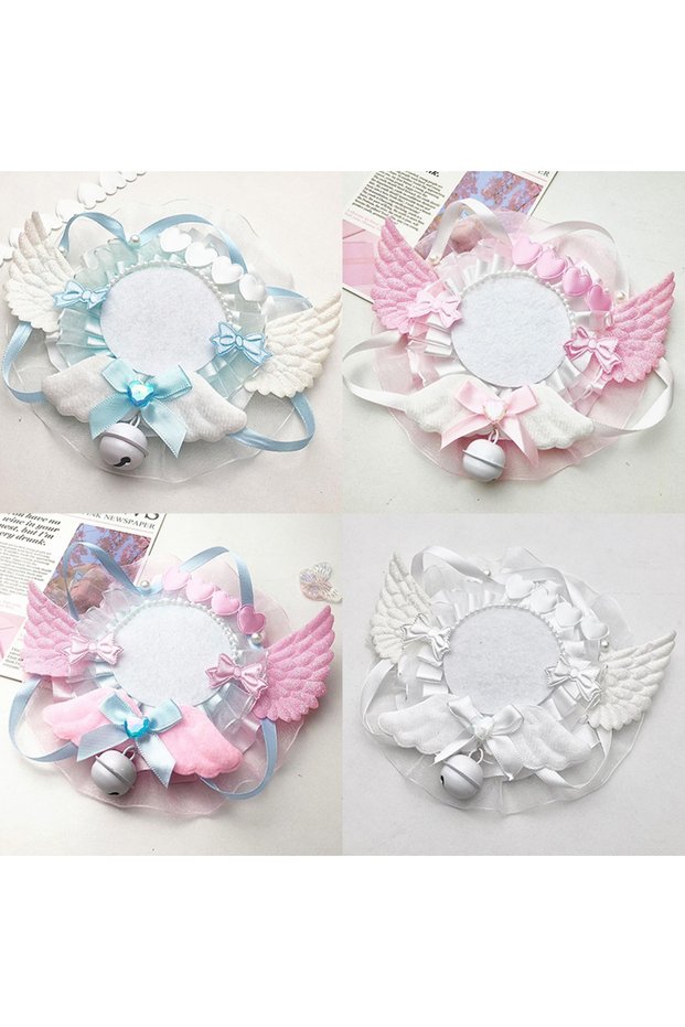 pink Gorgeous Angel Wings Badge Holder for 58mm Pins, Game Anime Merch Accessories, DIY Ita Bag Fill