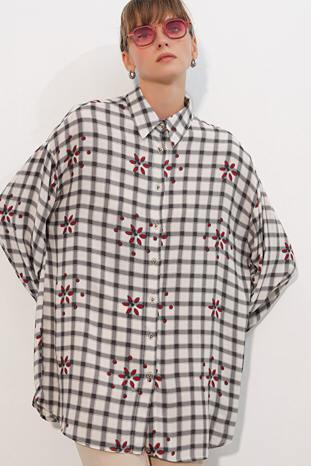 3900 Oversize Long Basic Shirt - E.Black