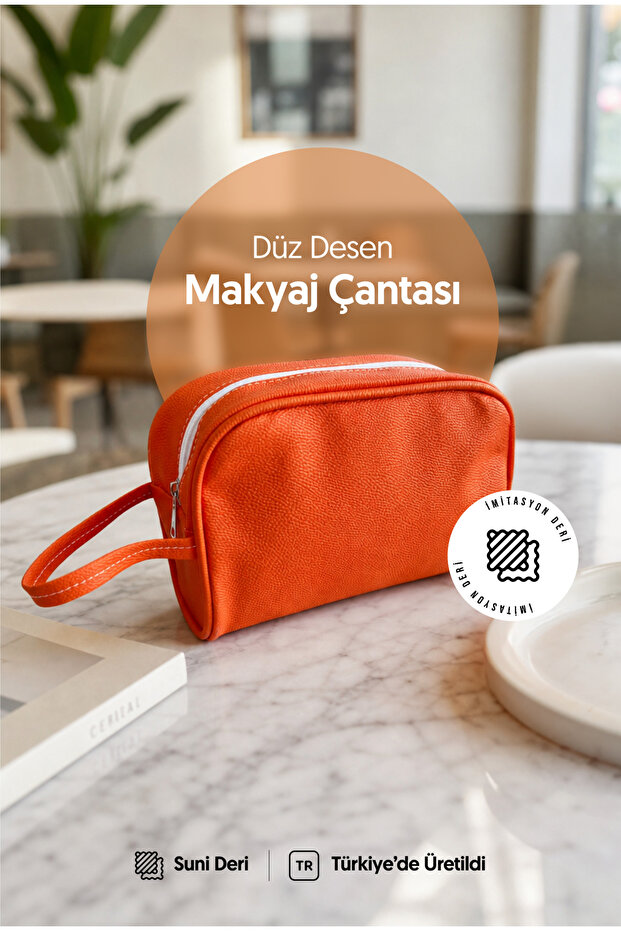 Plain Pattern Makeup Bag