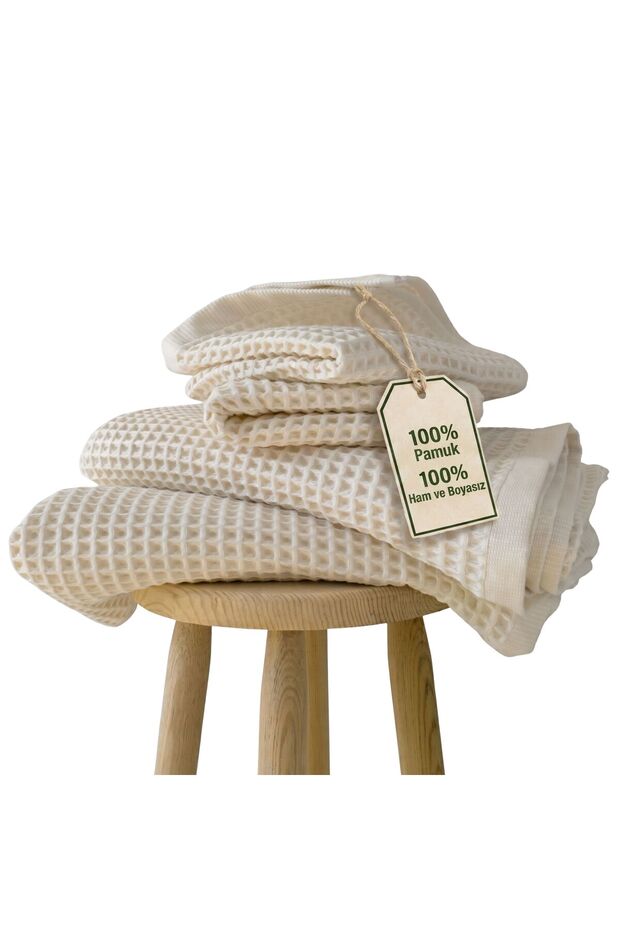 Luxury 4-Piece Waffle Weave Towel Set (2 Bath + 2 Hand), 100% Cotton Quality Quick-Drying Towels