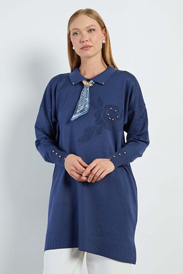 Fullamodest Scarf Jacquard Knitwear Tunic