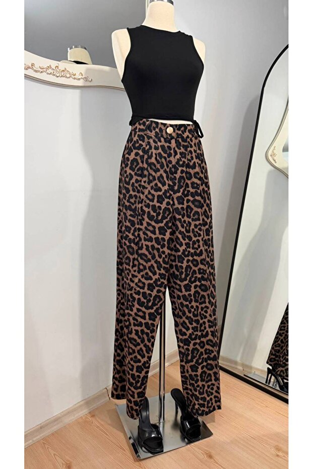 Leopar Desenli Pantolon