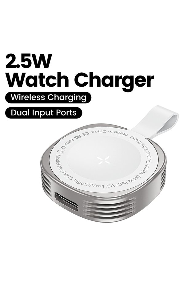 toocki Sliver Toocki Magnetic Wireless Charger for Watch 8 7 6 5 4 3 2 SE Portable Zin Alloy Magnet