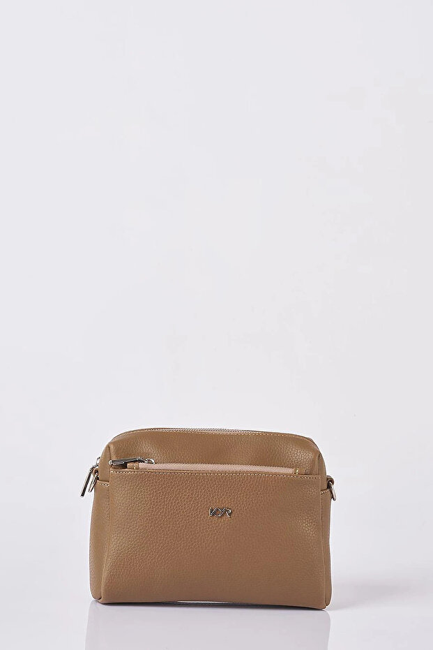 Shoulder Bag with Logo Mink