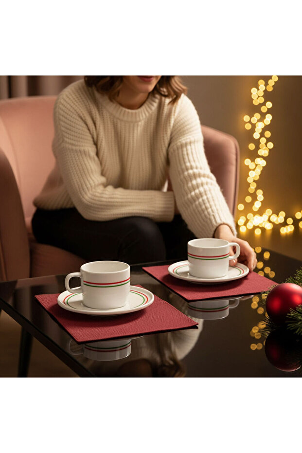 Mental 2-Person Coffee Cup Set Green (with Turkish Coffee Gift)